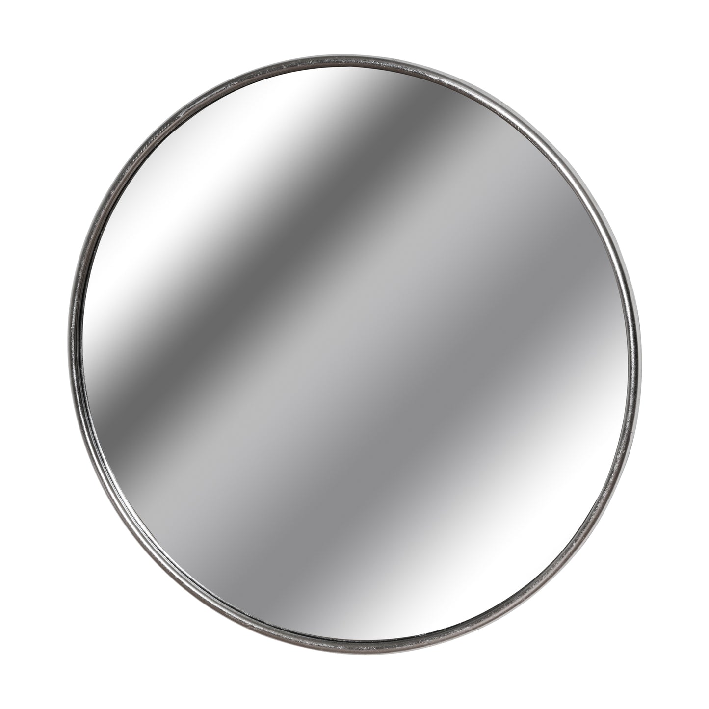 Silver Foil Large Round Metal Wall Mirror – 125cm Statement Circle Mirror