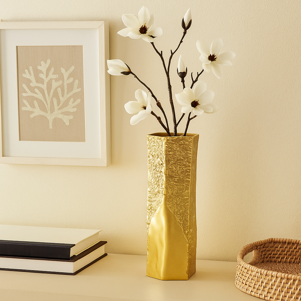 Dante Small Gold Textured Vase