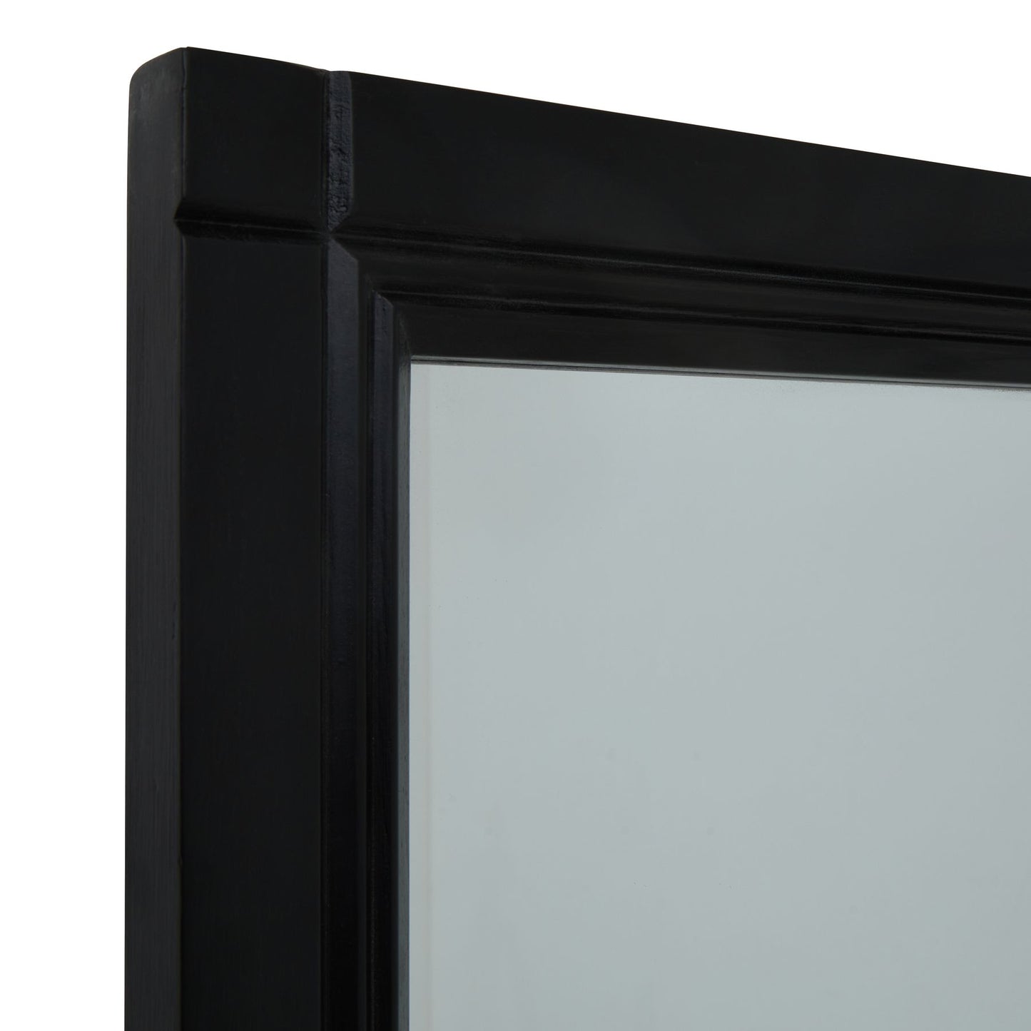 Black Wood XL Window Mirror – Tall Multi-Pane Architectural Wall Mirror