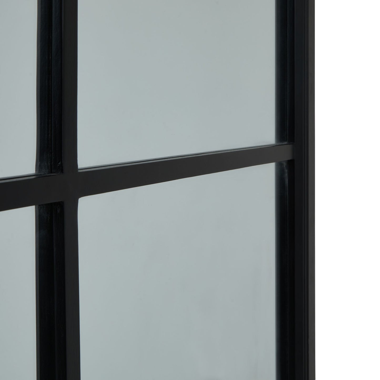 Black Wood XL Window Mirror – Tall Multi-Pane Architectural Wall Mirror