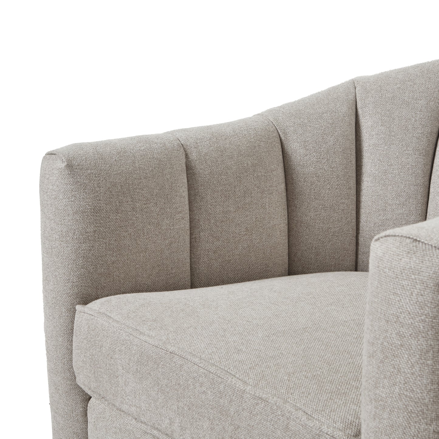 Lily Swivel Chair – Oatmeal Twill Upholstered Armchair