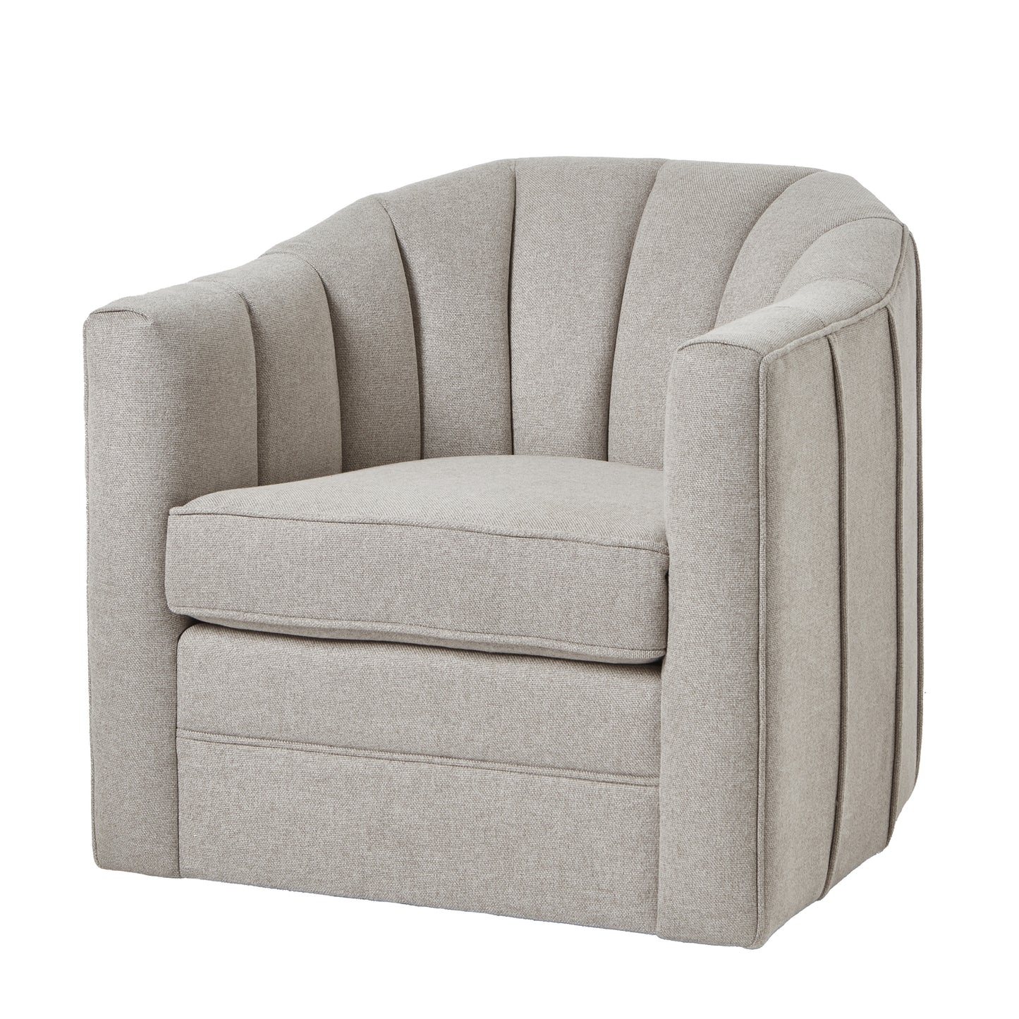 Lily Swivel Chair – Oatmeal Twill Upholstered Armchair