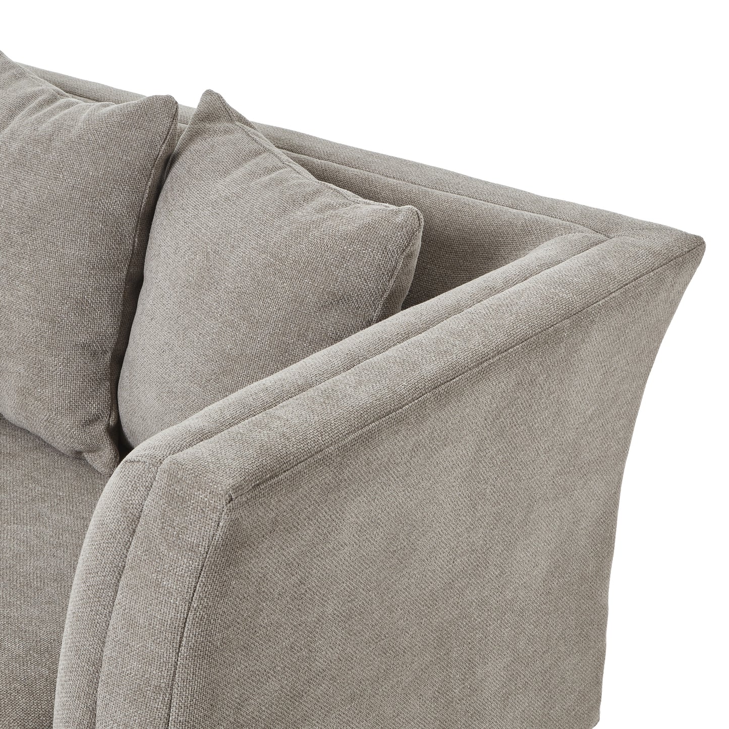 Vesper Taupe Cushion Back 3-Seater Sofa – Contemporary Lounge Seating