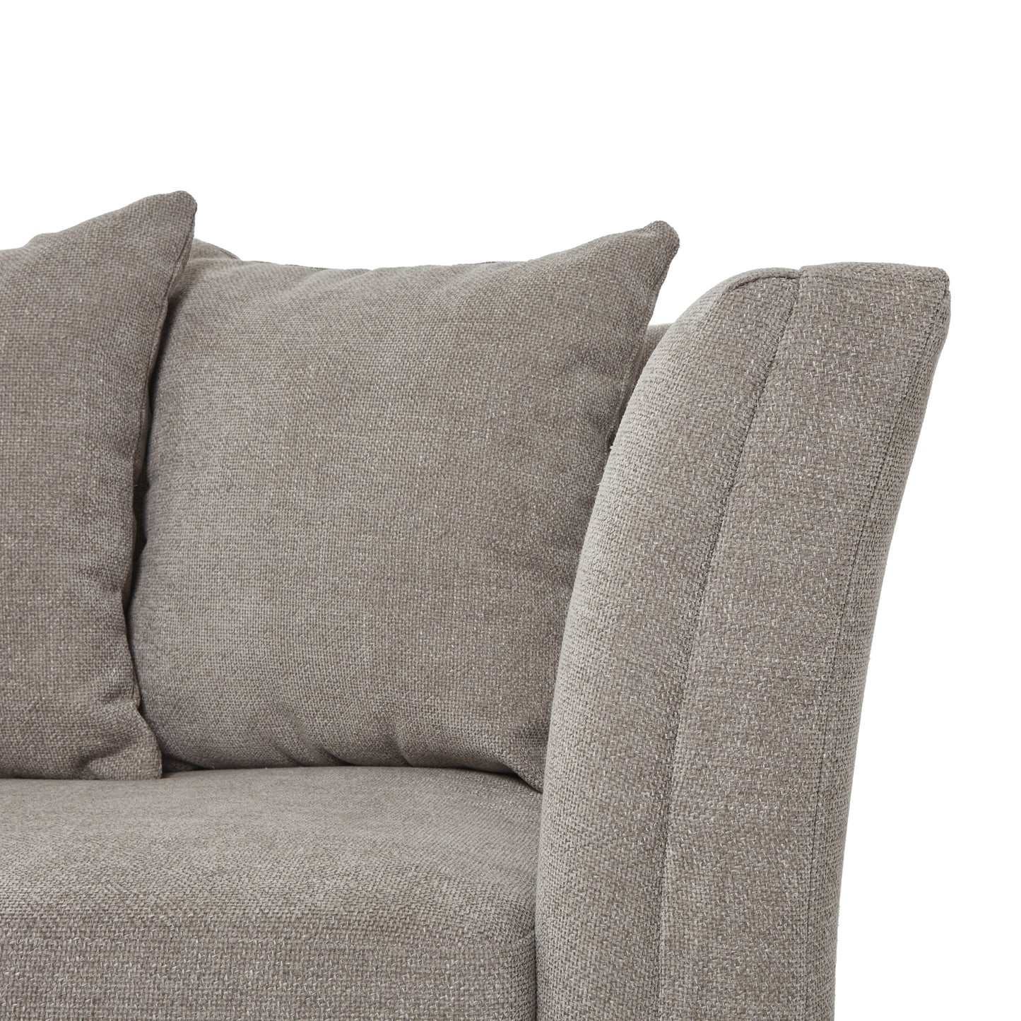 Vesper Taupe Cushion Back 3-Seater Sofa – Contemporary Lounge Seating