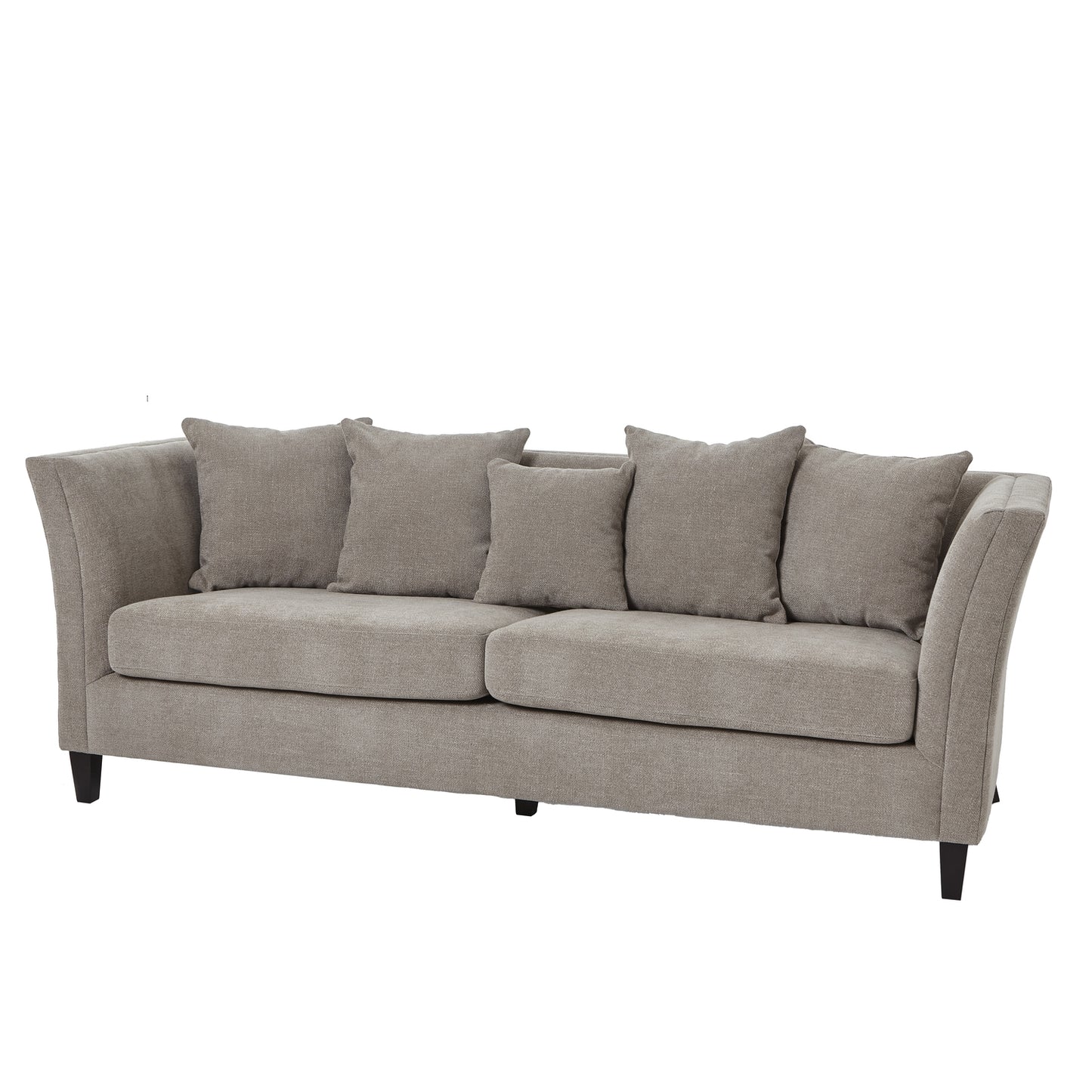 Vesper Taupe Cushion Back 3-Seater Sofa – Contemporary Lounge Seating