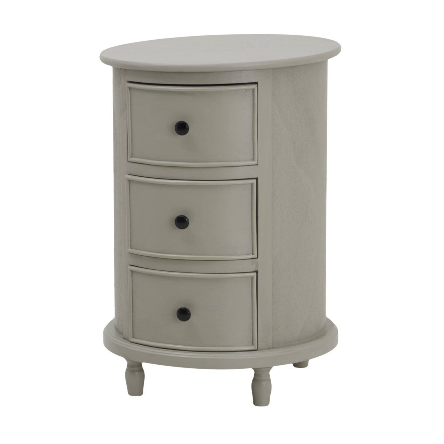 Modern 3 drawer bedside table with curved design