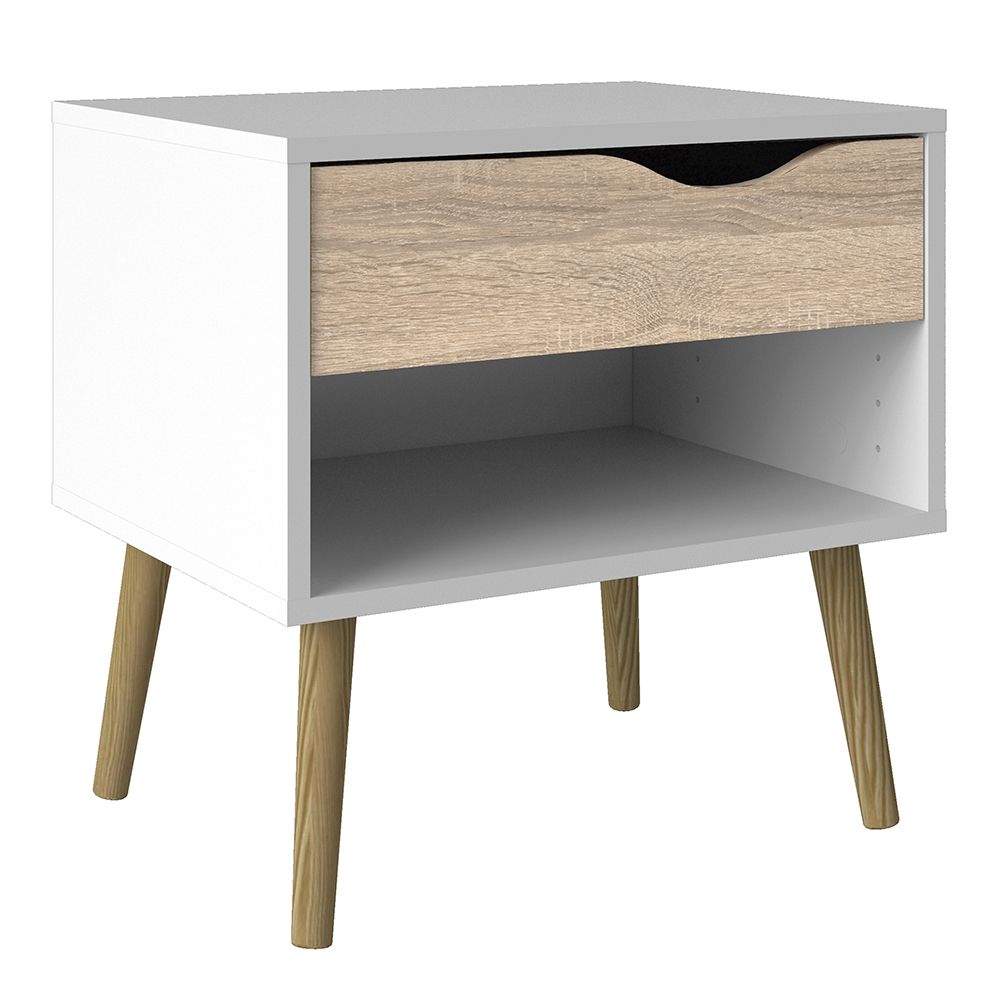Oslo 3 Piece Bedroom Furniture Set in White & Oak