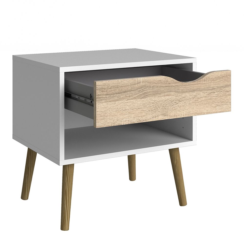 Oslo 3 Piece Bedroom Furniture Set in White & Oak