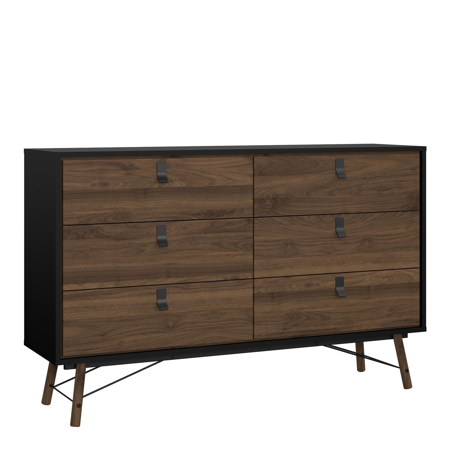Ry 3-Piece Bedroom Furniture Set – Matt Black Walnut | Wardrobe, Chest & Bedside Cabinet