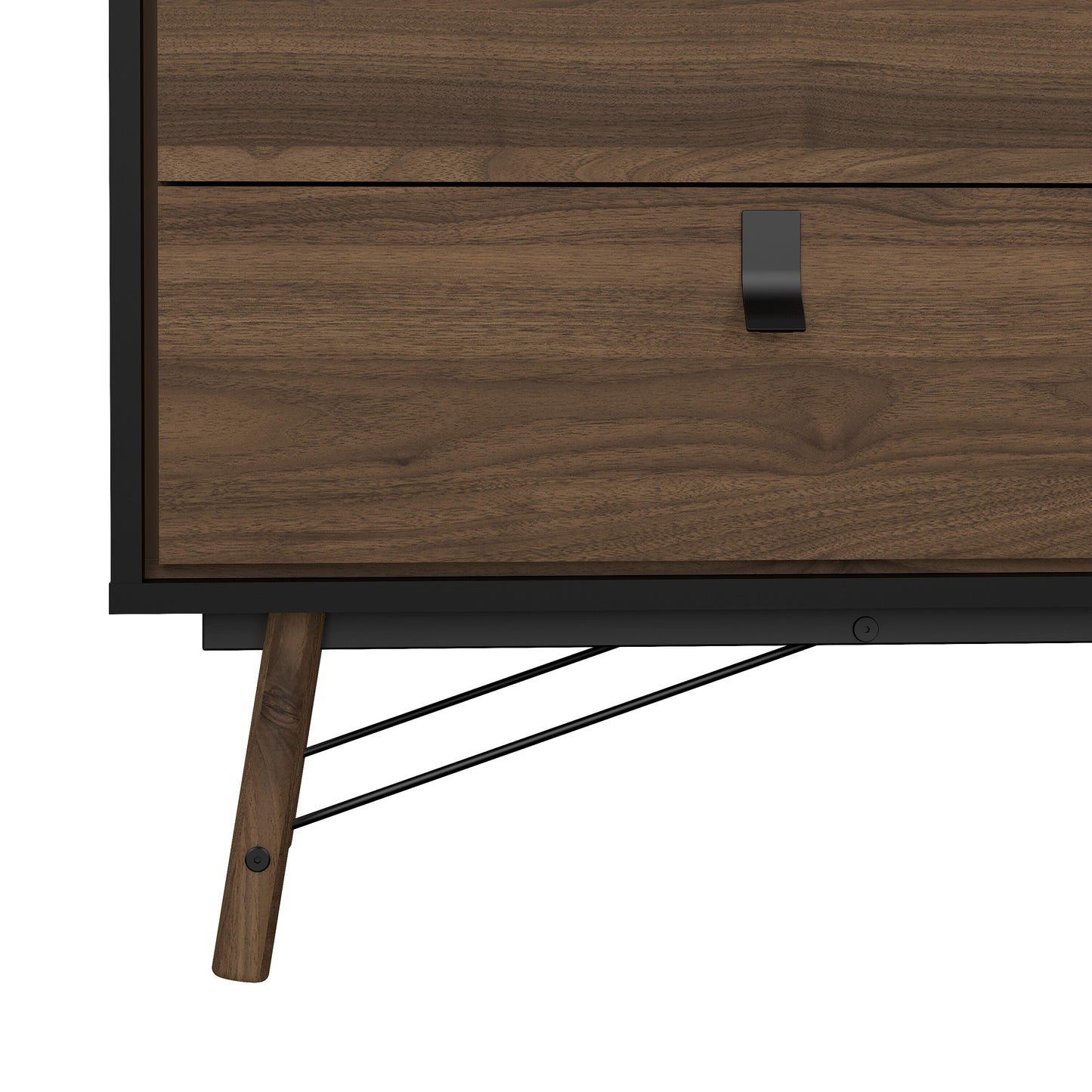 Ry 3-Piece Bedroom Furniture Set – Matt Black Walnut | Wardrobe, Chest & Bedside Cabinet