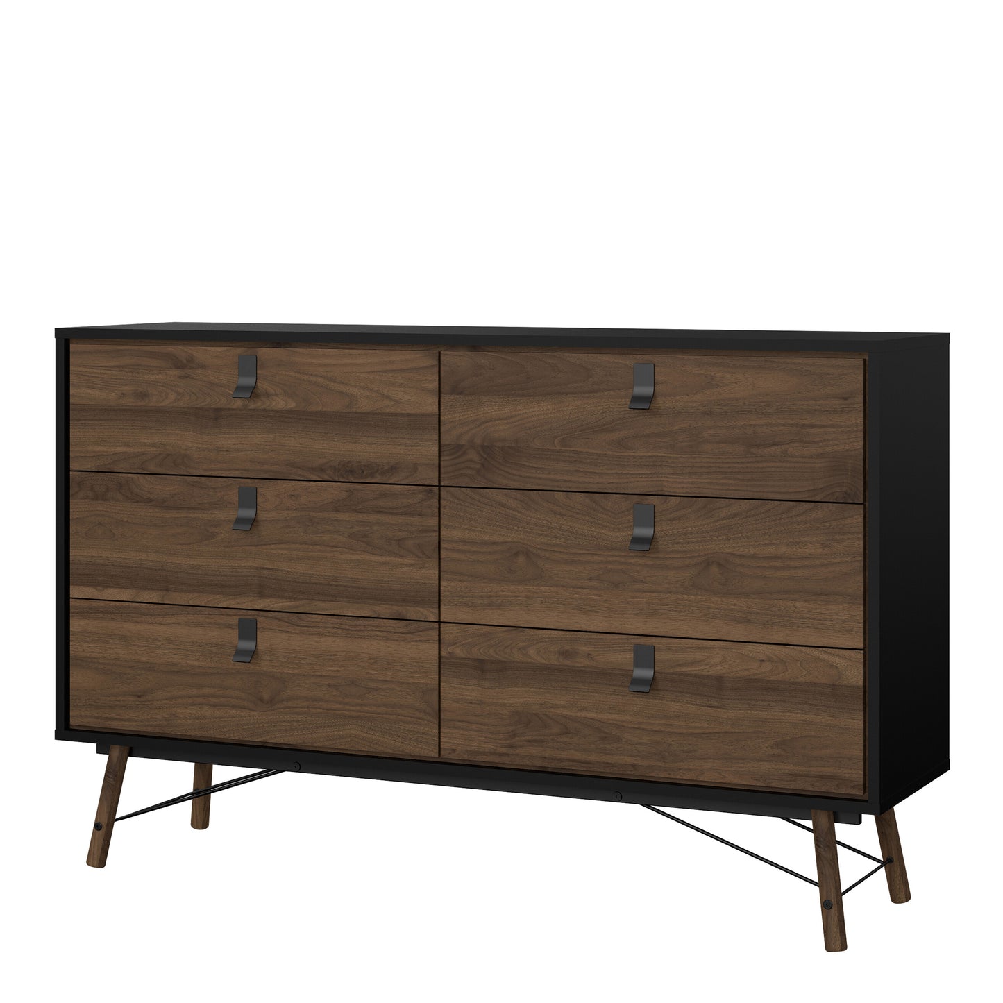 Ry 3-Piece Bedroom Furniture Set – Matt Black Walnut | Wardrobe, Chest & Bedside Cabinet