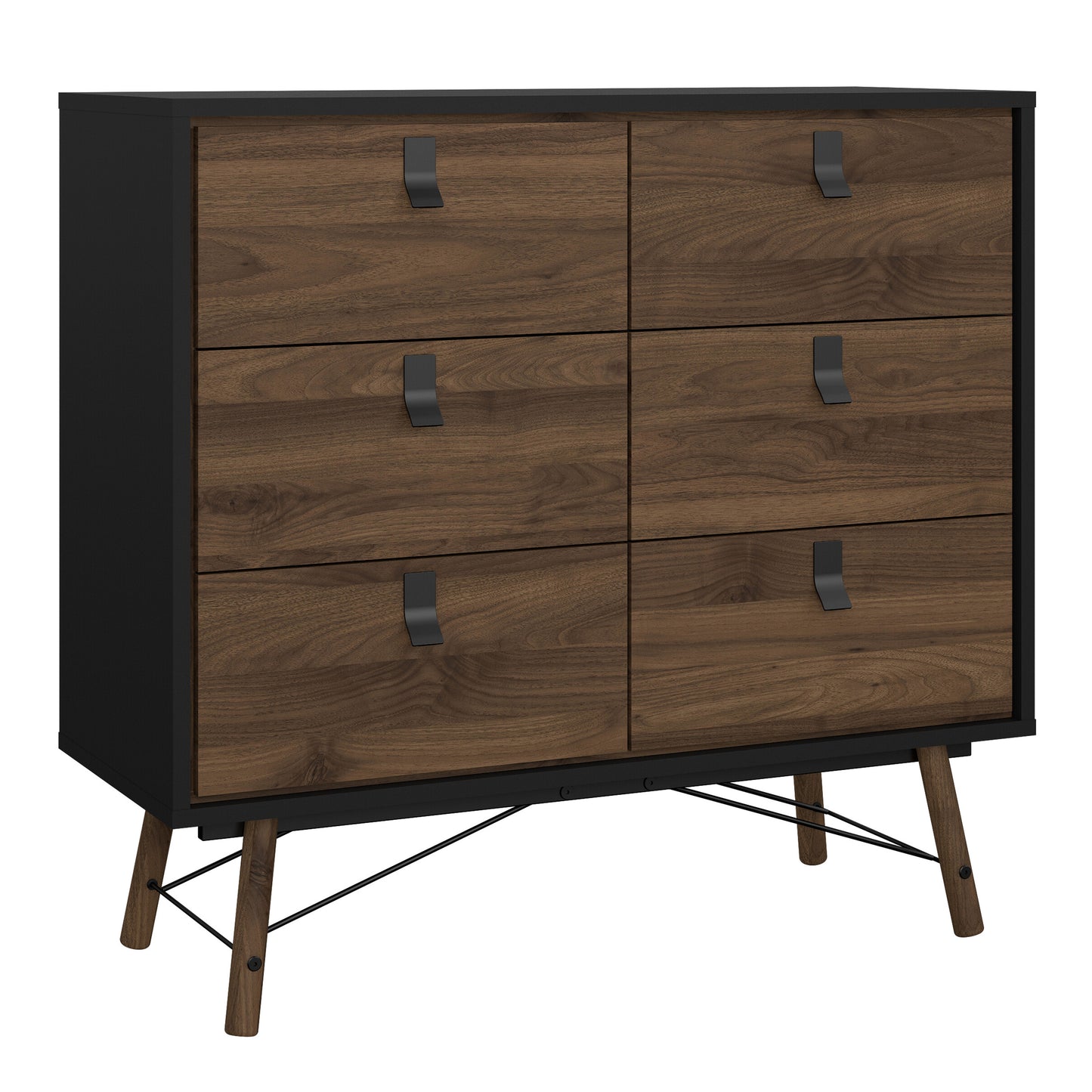 Ry 3-Piece Bedroom Furniture Set – Matt Black Walnut | Wardrobe, Chest & Bedside Cabinet