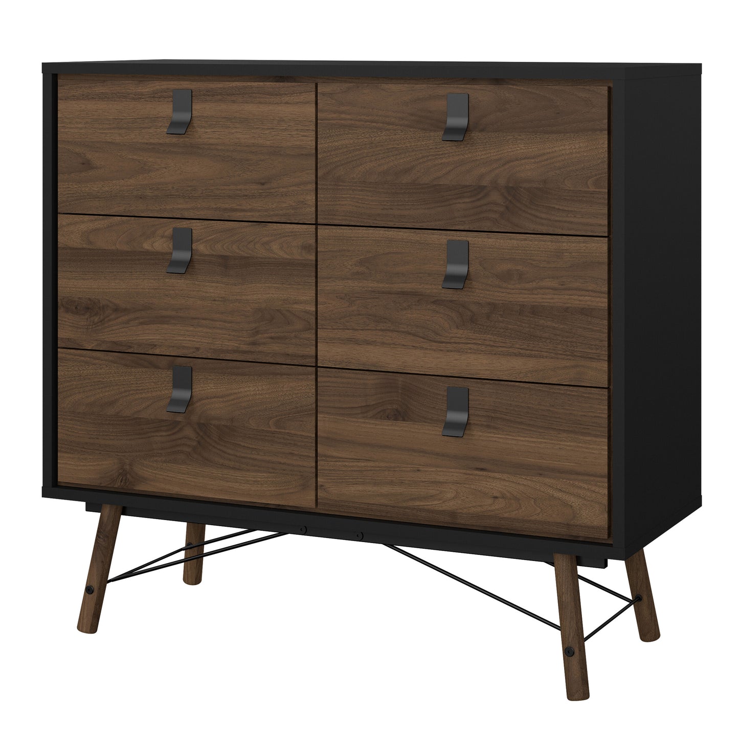 Ry 3-Piece Bedroom Furniture Set – Matt Black Walnut | Wardrobe, Chest & Bedside Cabinet