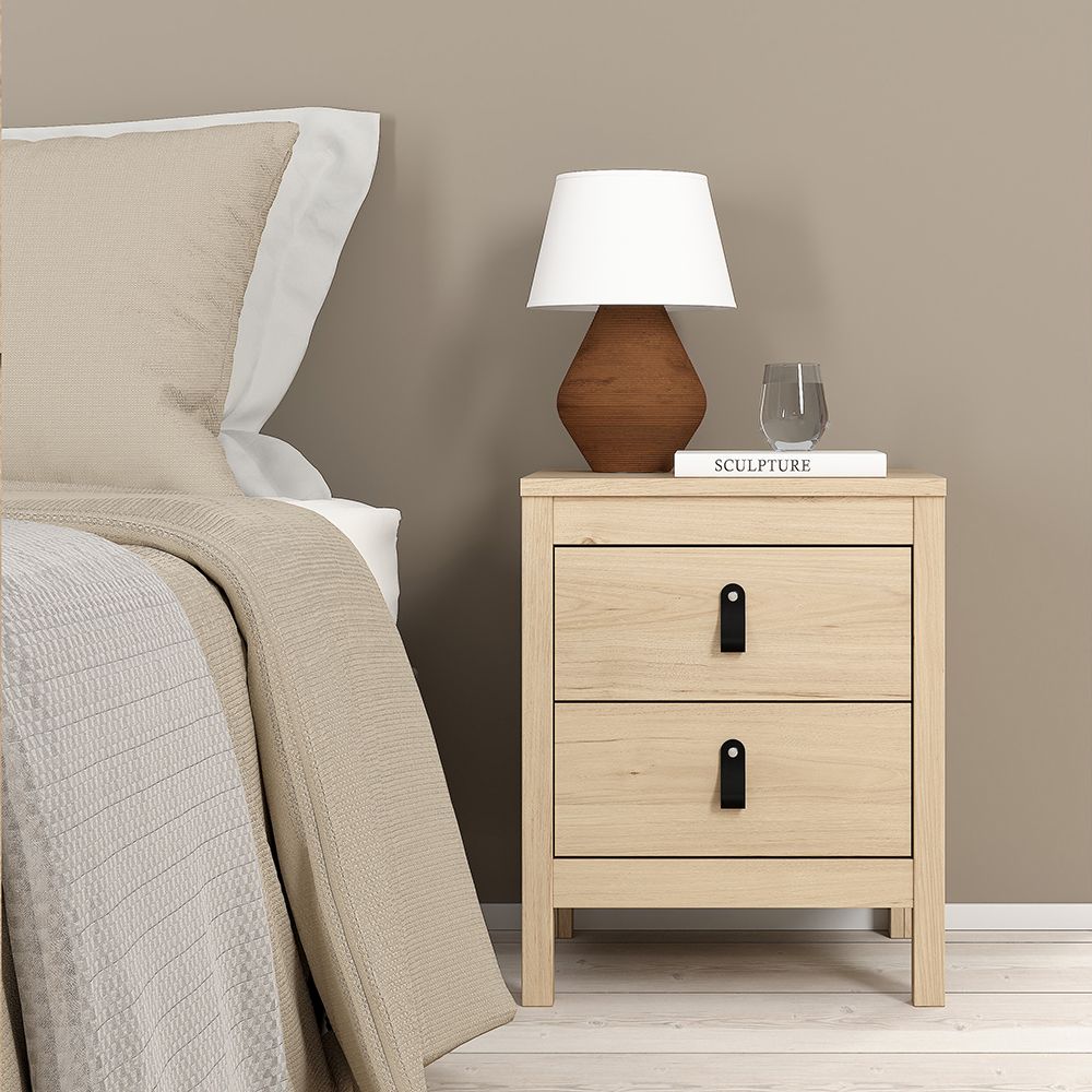 Barcelona 3-Piece Bedroom Furniture Set – Jackson Hickory Oak | Wardrobe, Chest & Bedside Table