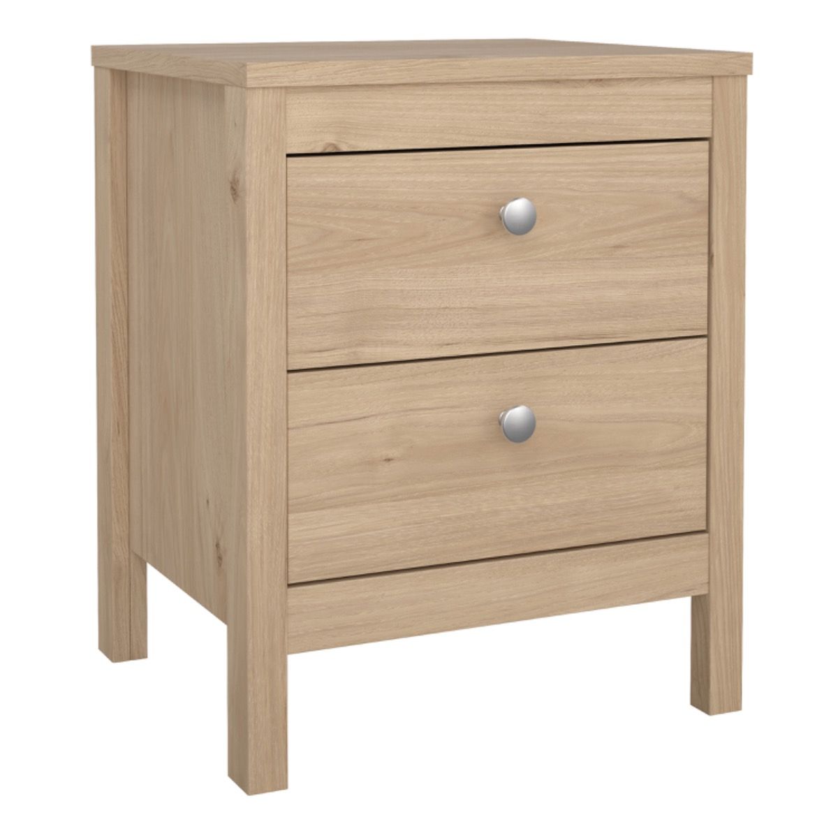 Madrid Bedroom Furniture Set in Jackson Hickory Oak – 2 Door Wardrobe, 5 Drawer Chest & 2 Drawer Bedside Table