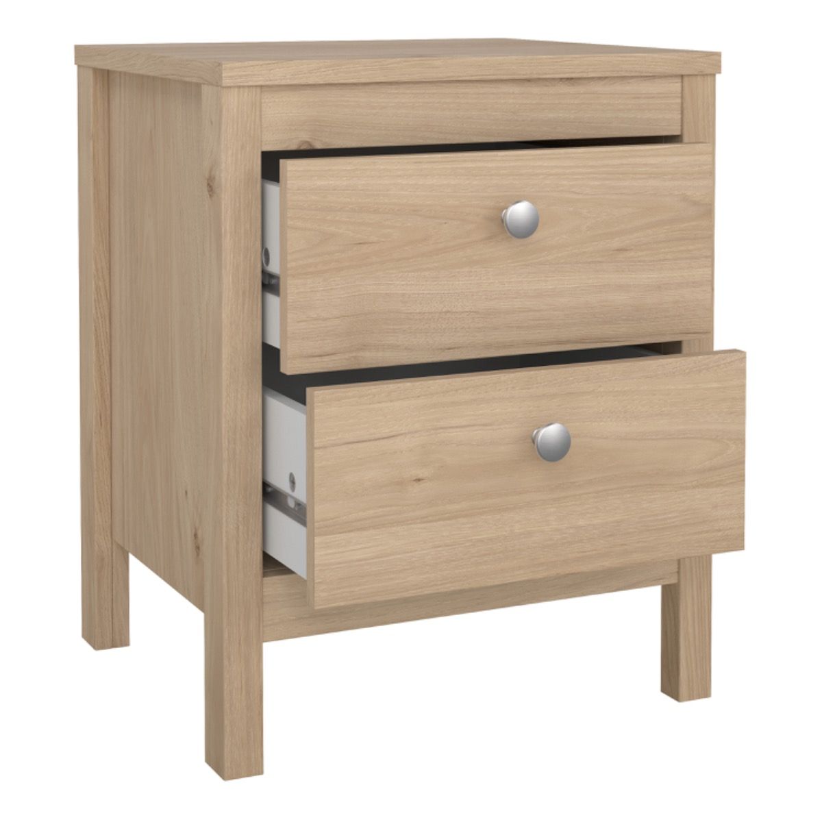 Madrid Bedroom Furniture Set in Jackson Hickory Oak – 2 Door Wardrobe, 5 Drawer Chest & 2 Drawer Bedside Table