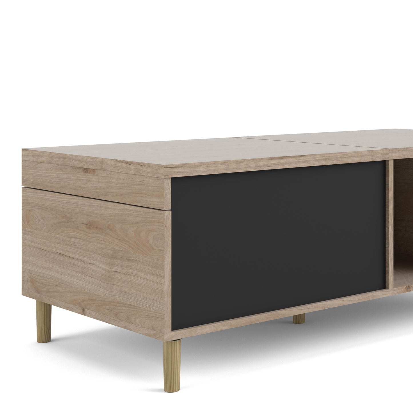 Rome Coffee Table with Sliding Top in Jackson Hickory Oak & Matte Black