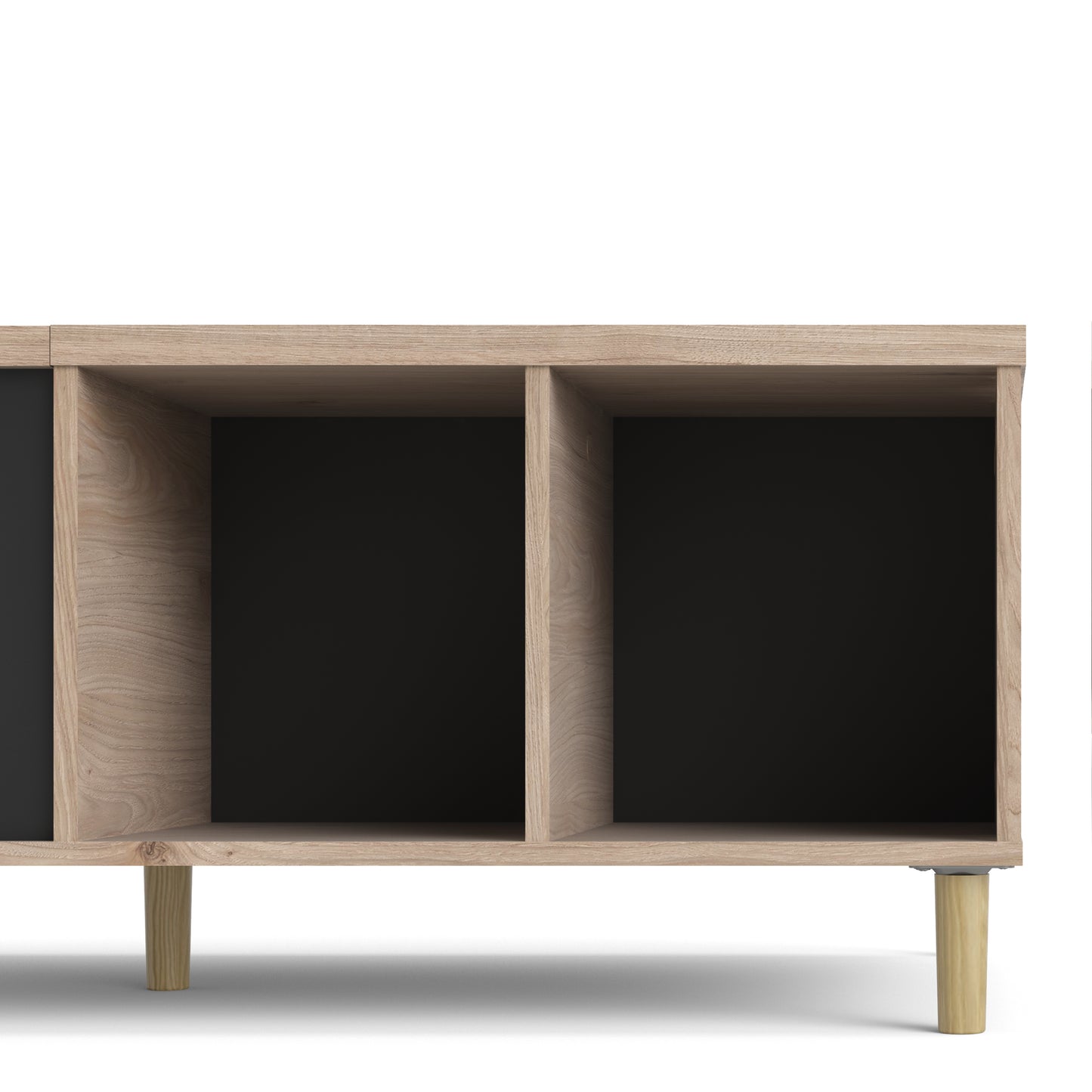 Rome Coffee Table with Sliding Top in Jackson Hickory Oak & Matte Black