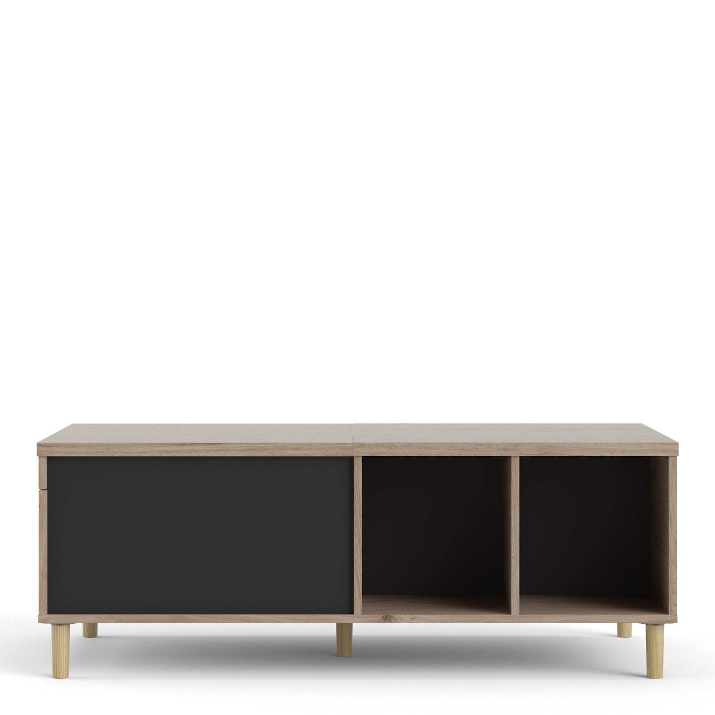 Rome Coffee Table with Sliding Top in Jackson Hickory Oak & Matte Black