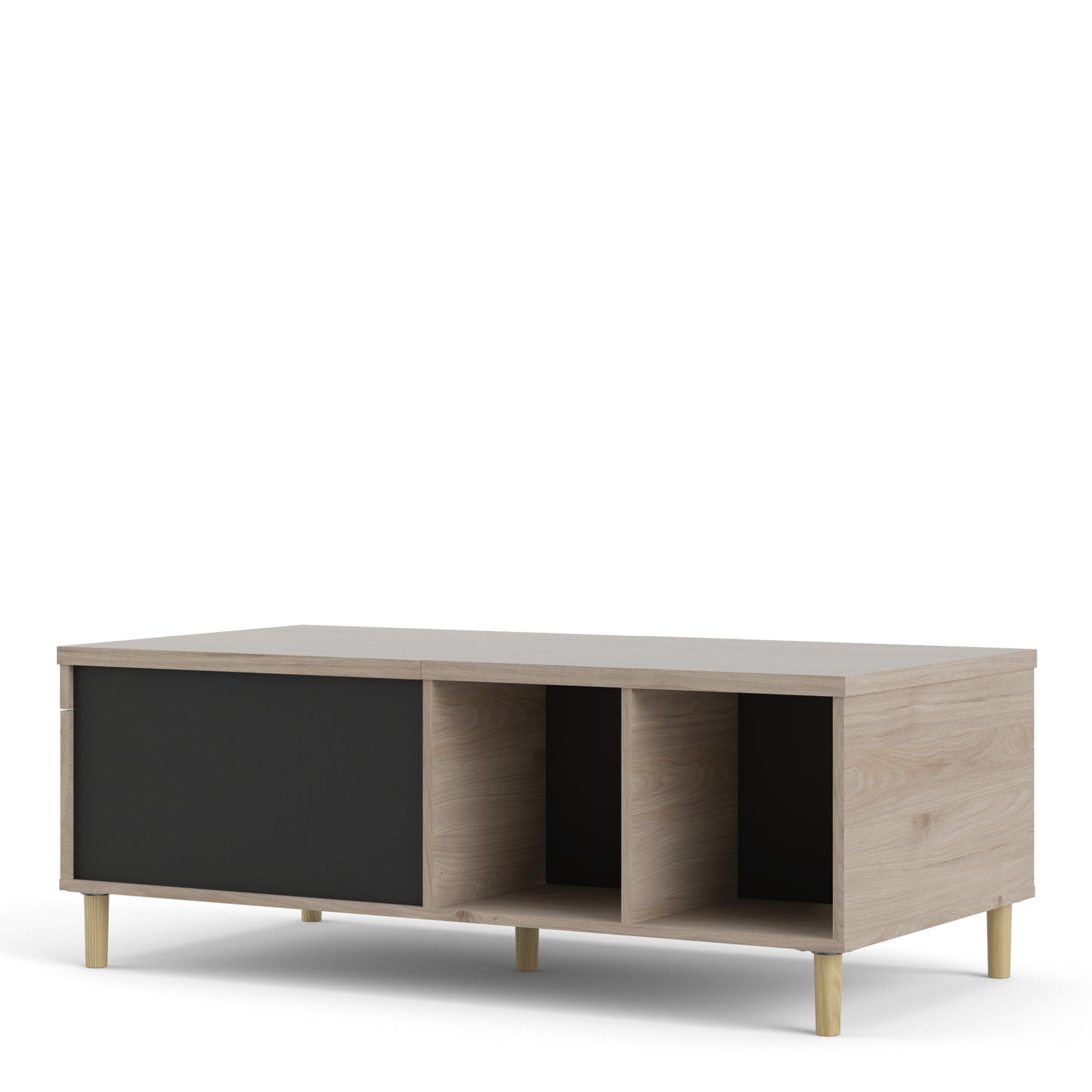 Rome Coffee Table with Sliding Top in Jackson Hickory Oak & Matte Black