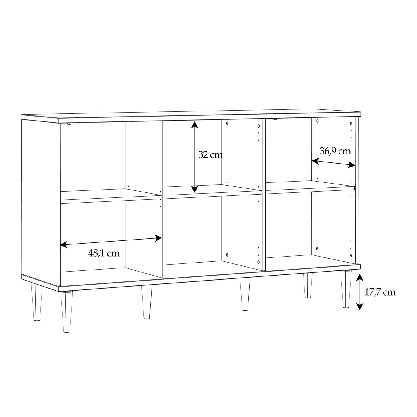 Calasetta 3 Door Rattan Sideboard – Natural Oak Effect Buffet with Storage & Cable Access