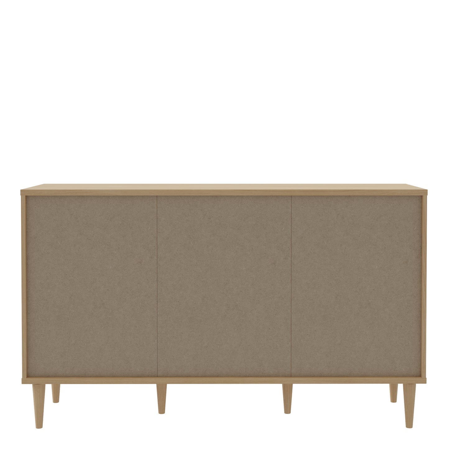Calasetta 3 Door Rattan Sideboard – Natural Oak Effect Buffet with Storage & Cable Access