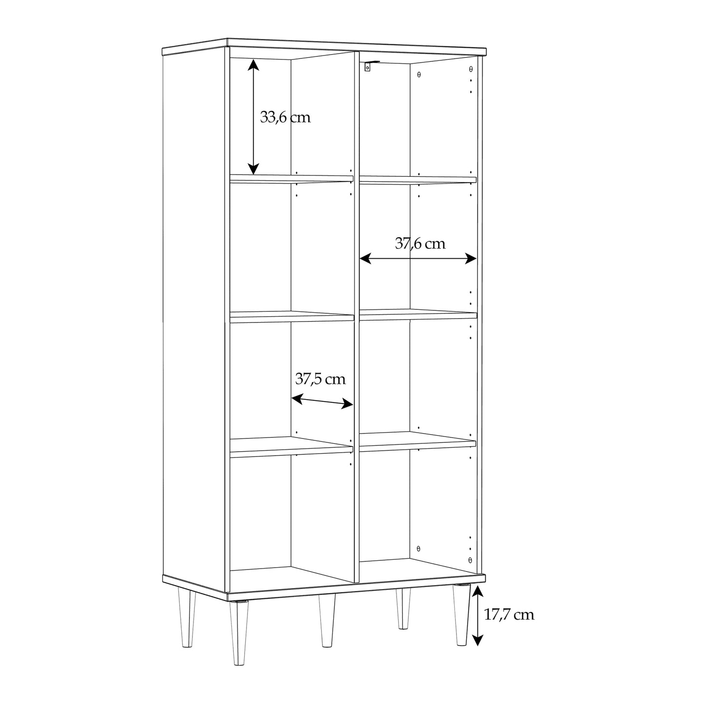 Calasetta 2 Door Display Cabinet in Rattan – Light Oak Tall Unit with Adjustable Shelves