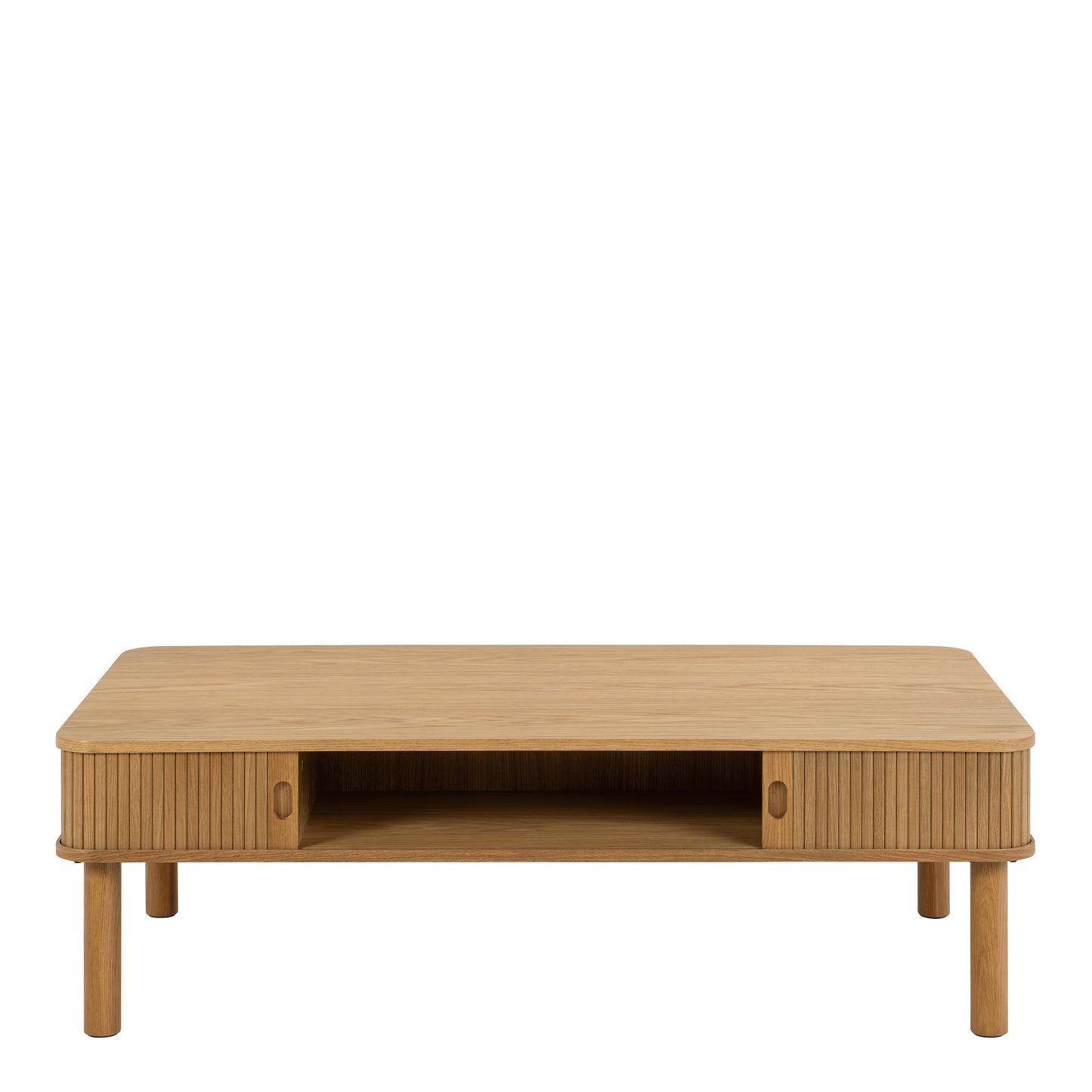 Langley Oak Coffee Table – Sliding Tambour Doors with Slatted Detail | FSC™ Certified