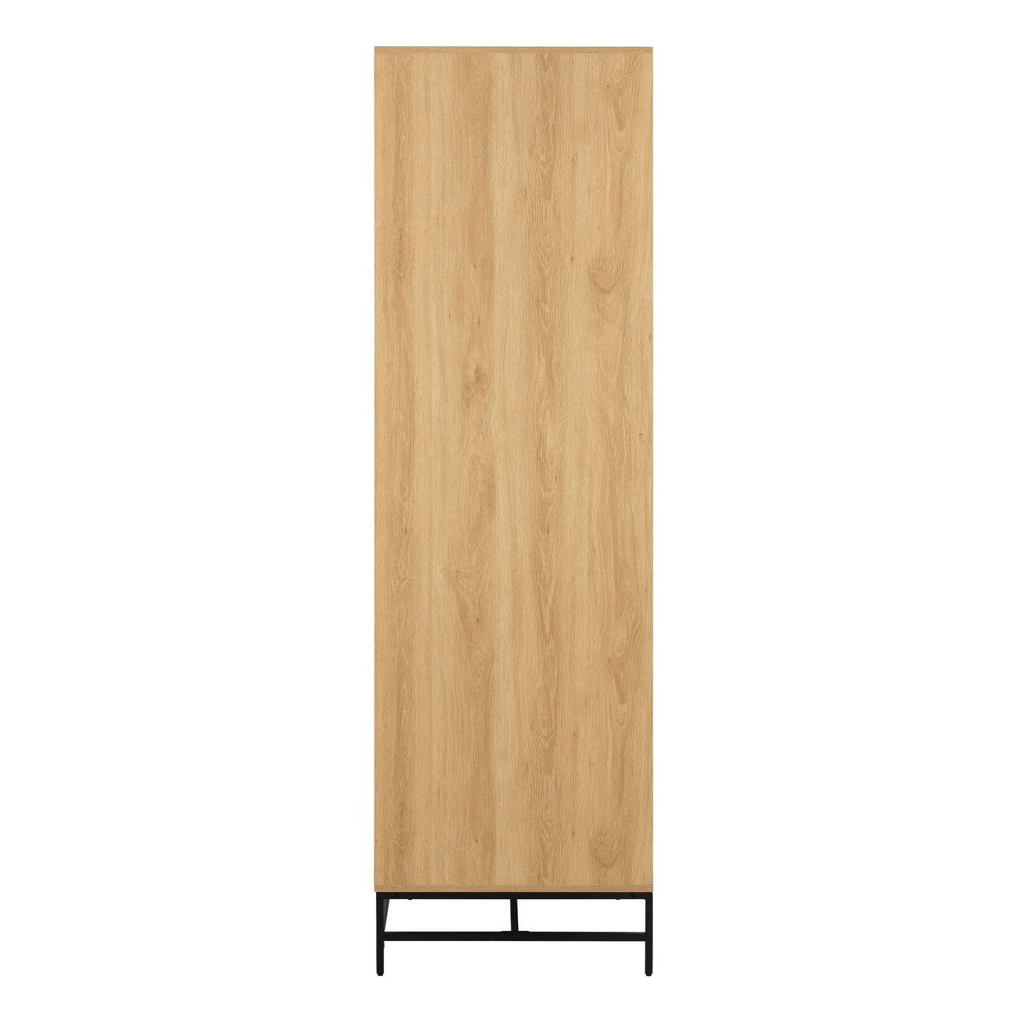 Albany 4 Door Wardrobe – Oak Lamella Front with Black Steel Base | Large Scandinavian Storage