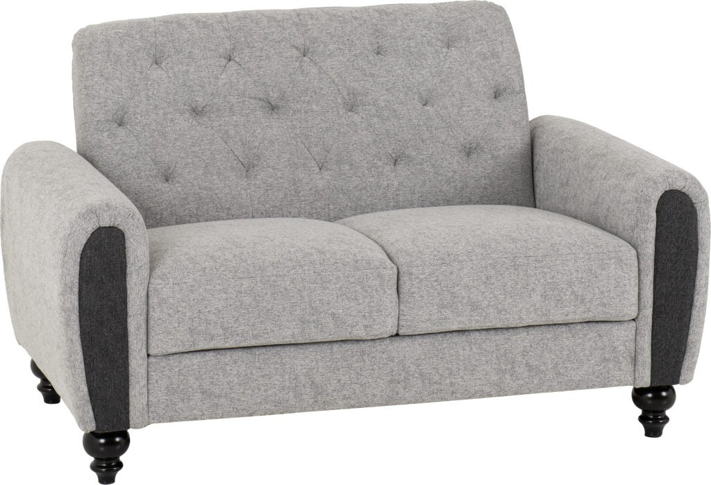 Chester 3+2 sofa set in light grey fabric with wooden feet – modern upholstered living room suite