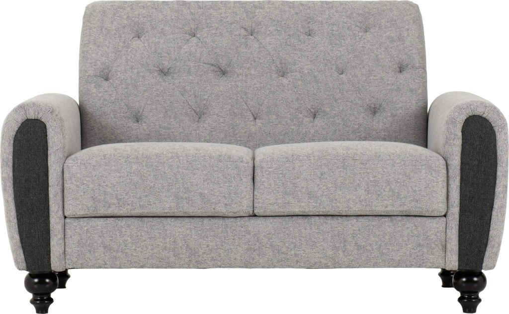 Chester 3+2 sofa set in light grey fabric with wooden feet – modern upholstered living room suite