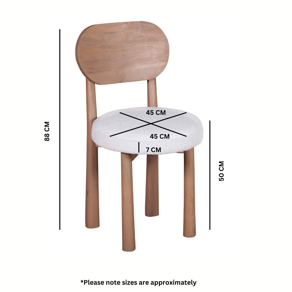 Indus Solid Mango Wood Dining Chairs – Set of 2