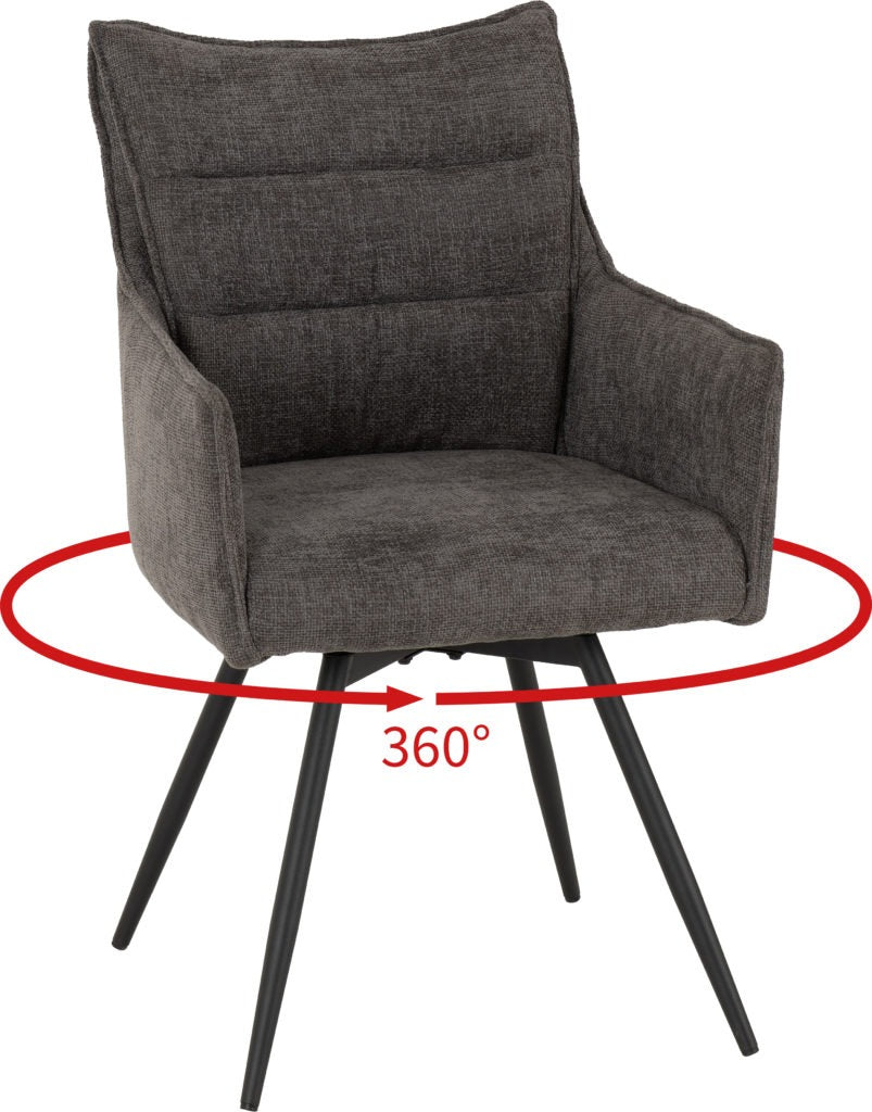Lewis Carver Swivel Dining Chairs – Set of 2
