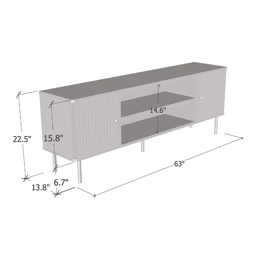 Maison Black and Gold TV Unit – Luxury 2-Door Media Cabinet with Shelf