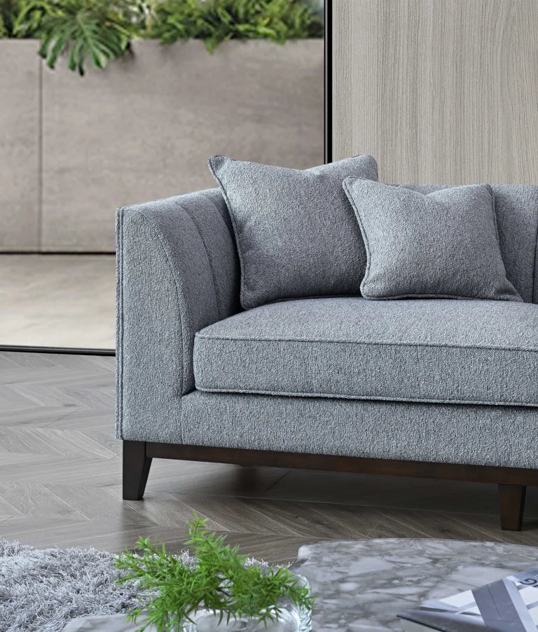 Aluxo Cooper Right Hand Corner Sofa – Dolphin Bouclé Fabric with Mid-Century Modern Design