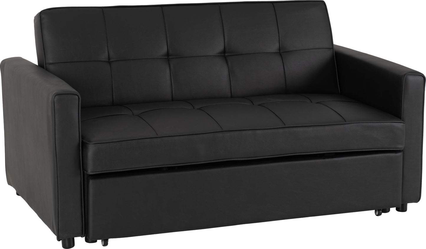 Astoria Sofa Bed in Black Faux Leather