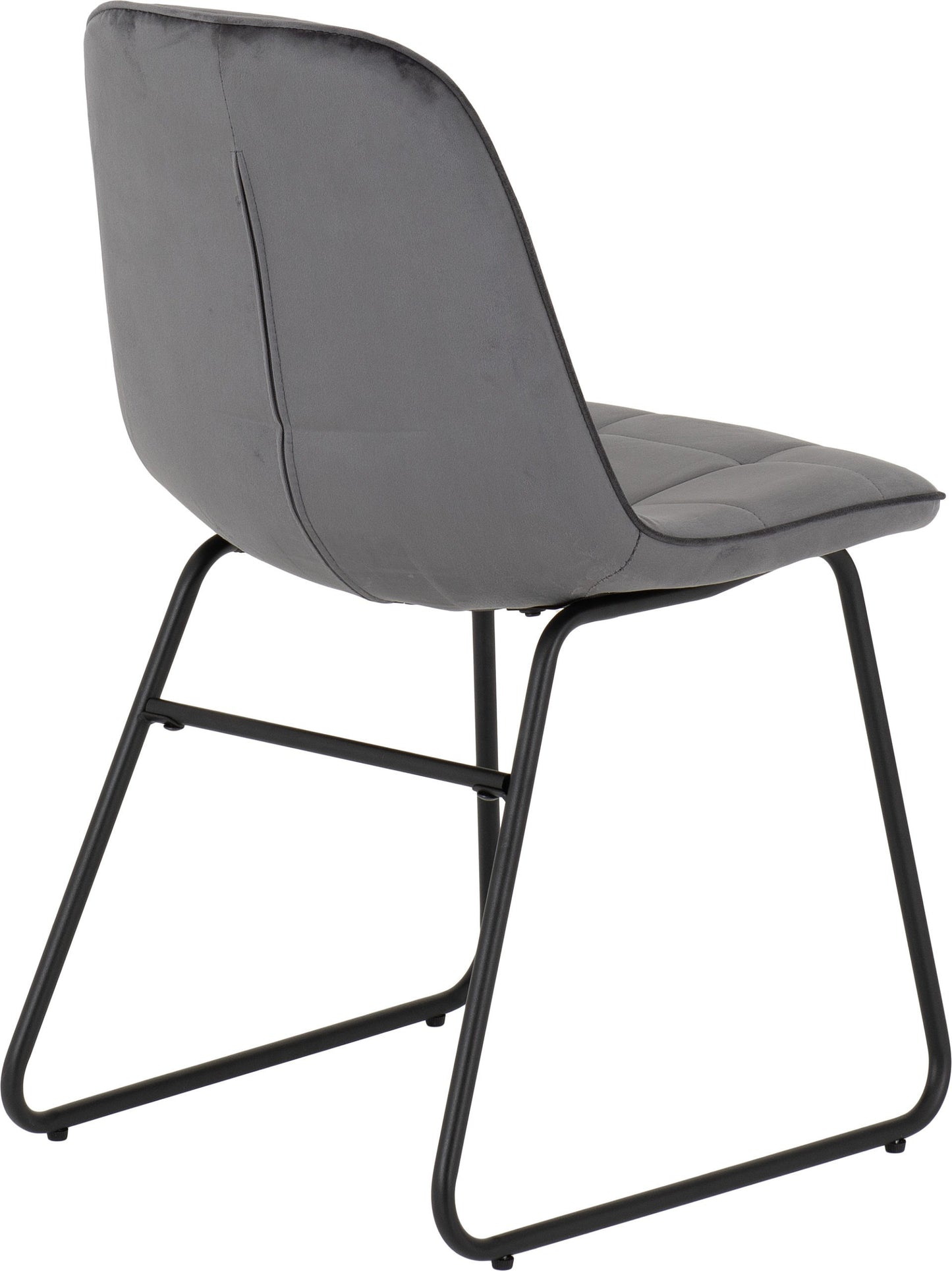 Set of 2 grey velvet dining chairs with padded seat and black metal legs – Lukas modern chair set