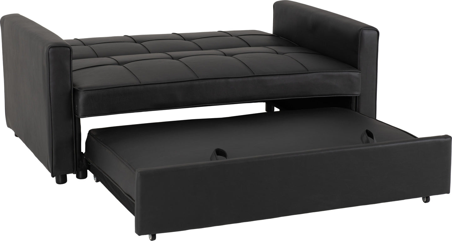 Astoria Sofa Bed in Black Faux Leather