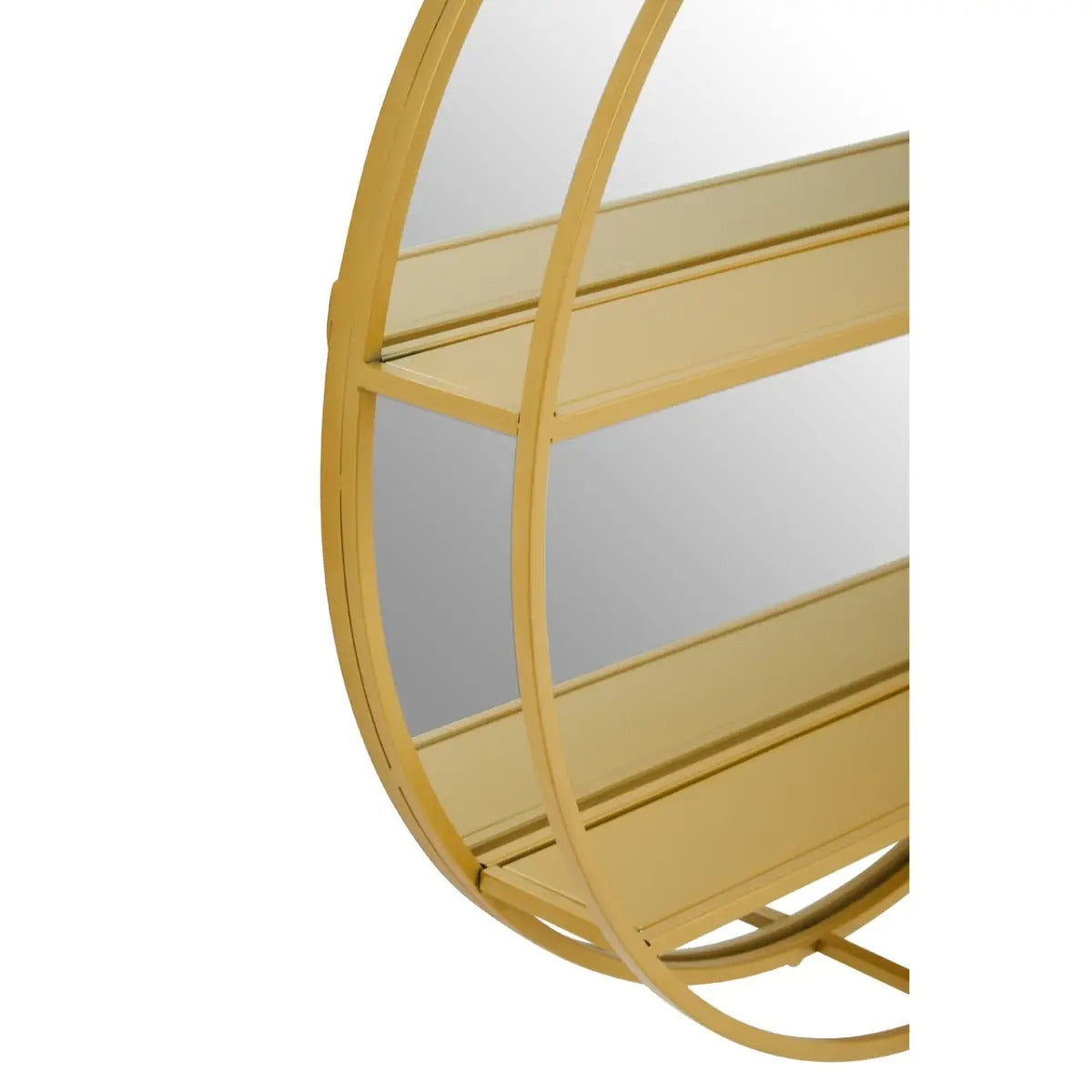 Avento Gold Wall Mirror with Shelf