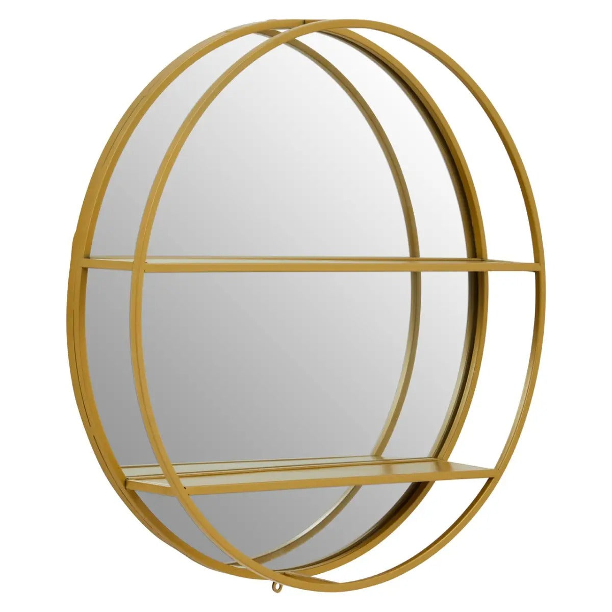 Avento Gold Wall Mirror with Shelf