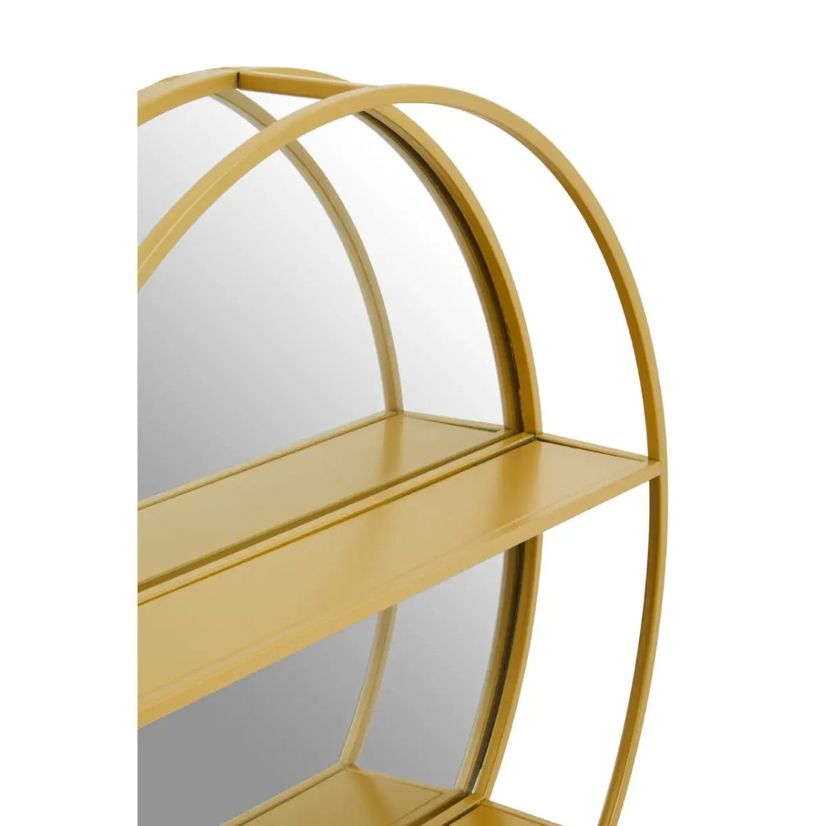 Avento Gold Wall Mirror with Shelf