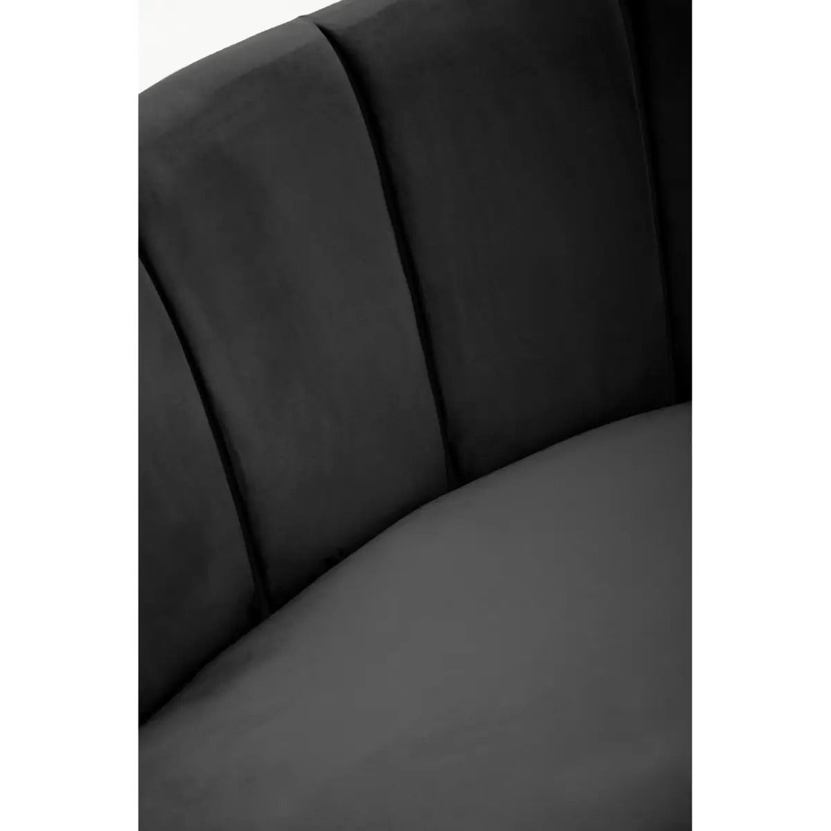 Hasna Black Velvet Curved Sofa – 3 Seater
