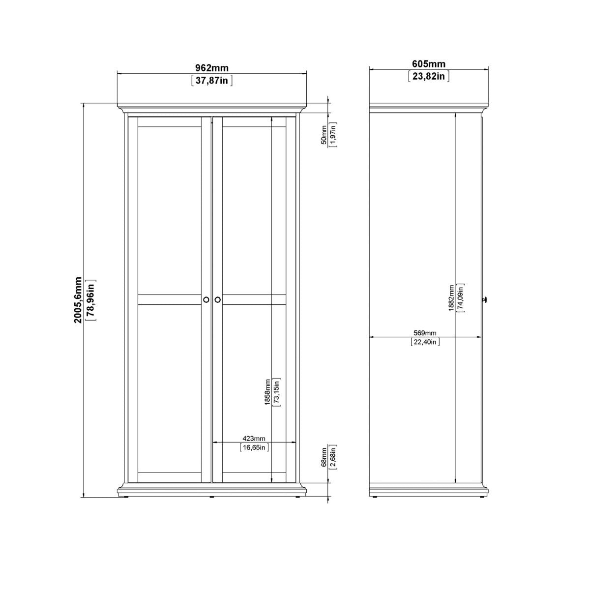 Paris 3-Piece Bedroom Set in Matt Grey