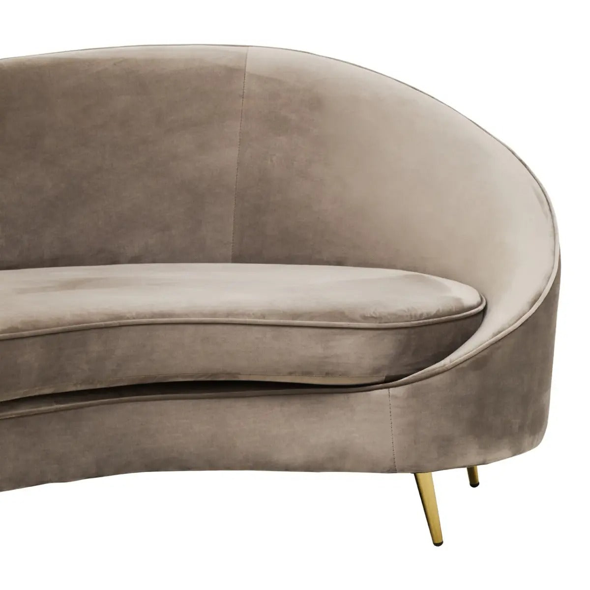 Hasina Curved Mink Velvet Sofa – 3 Seater