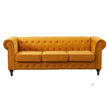 Velvet Chesterfield 3-Seater Sofa – Available in 5 Colours