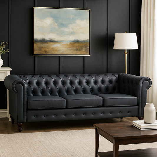 Classic Chesterfield 3-Seater Sofa in Leather – Available in 4 Colours