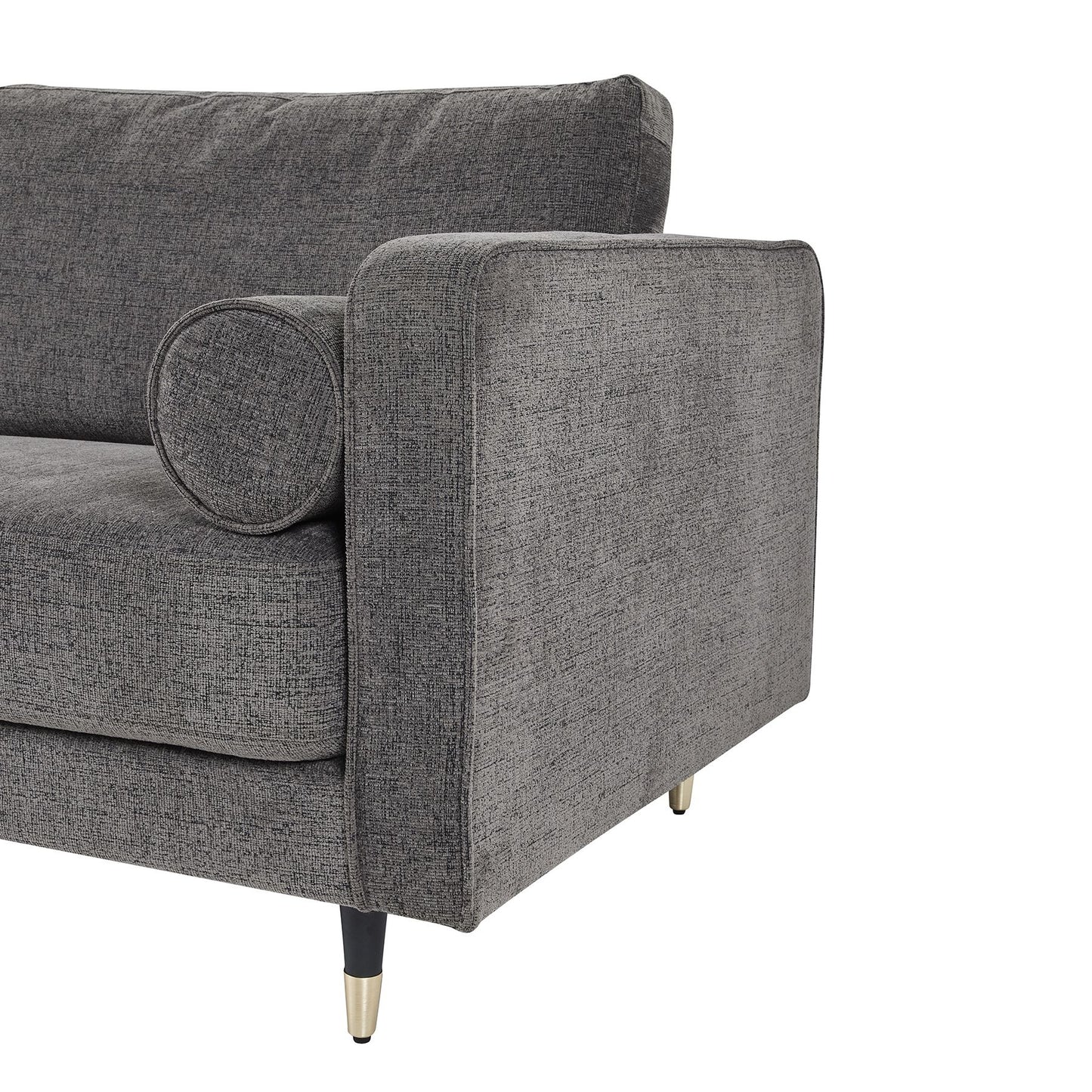 Richmond Grey Upholstered Sofa – Classic Modern 3-Seater with Bolster Cushions