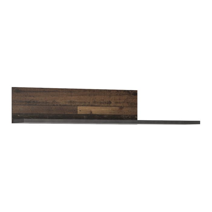Brooklyn Wall Shelf – Walnut and Dark Matera Grey Finish