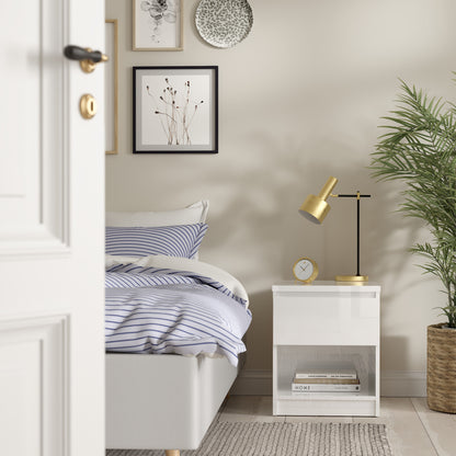 Naia Bedroom Set – 3-Piece High Gloss Package | Wardrobe, Chest & Bedside in Modern Handle-Free Design