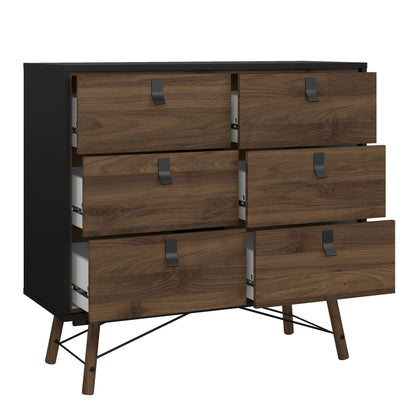 Ry 3-Piece Bedroom Furniture Set – Matt Black Walnut | Wardrobe, Chest & Bedside Cabinet